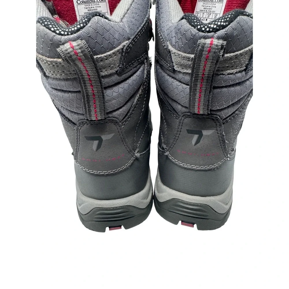 🔥Columbia🩷🩶 Titanium OutDry Waterproof Winter Boots‎ Grey Pink 600g Omni-Heat